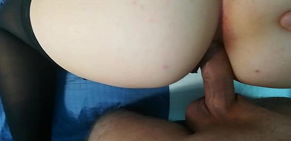 My pussy and legs vibrating from multiple anal orgasms while i getting fucked in hotel room full